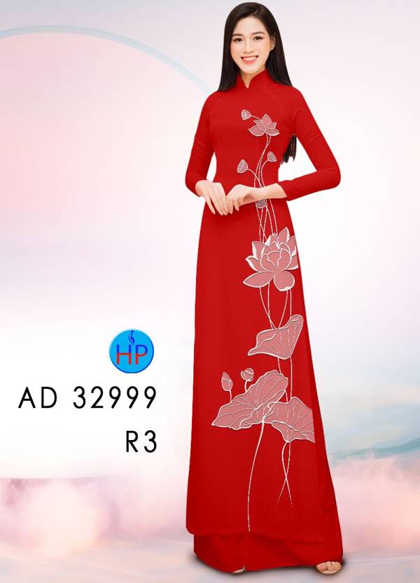 Vải Áo Dài Hoa Sen AD 32999 2